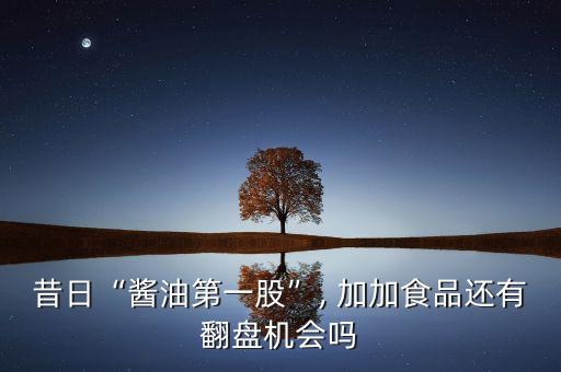 昔日“醬油第一股”, 加加食品還有翻盤(pán)機(jī)會(huì)嗎