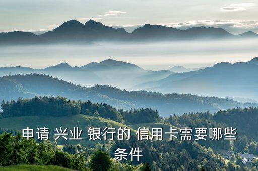 申請 興業(yè) 銀行的 信用卡需要哪些條件