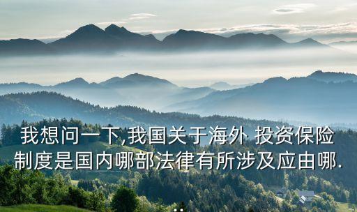 我想問一下,我國關(guān)于海外 投資保險(xiǎn)制度是國內(nèi)哪部法律有所涉及應(yīng)由哪...