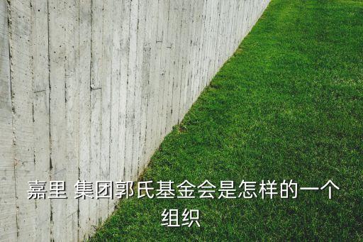  嘉里 集團郭氏基金會是怎樣的一個組織