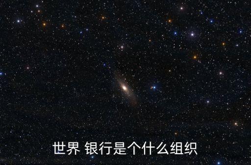 世界 銀行是個什么組織