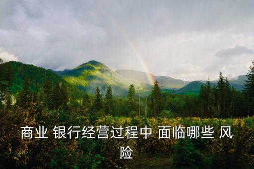 商業(yè) 銀行經(jīng)營過程中 面臨哪些 風險