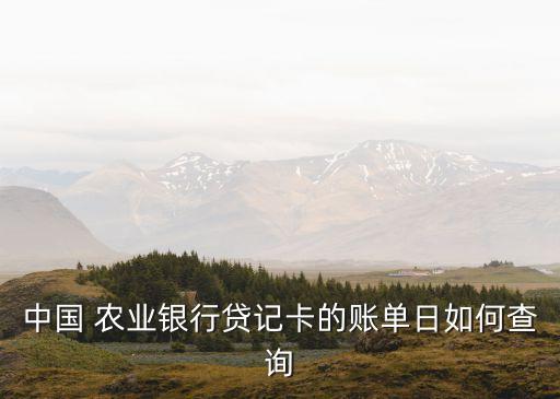 中國(guó) 農(nóng)業(yè)銀行貸記卡的賬單日如何查詢(xún)