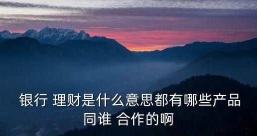理財與銀行合作有,銀行跟保險合作的理財安全嗎