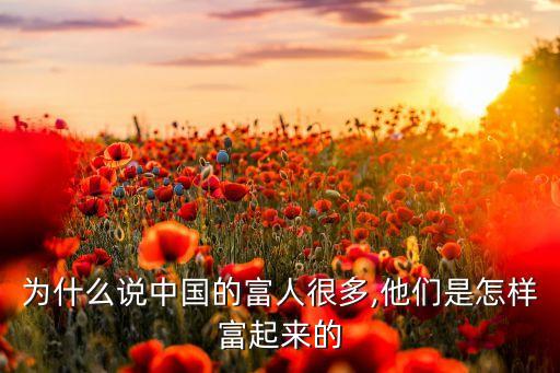 為什么說(shuō)中國(guó)的富人很多,他們是怎樣富起來(lái)的