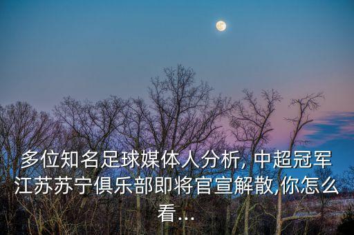 多位知名足球媒體人分析, 中超冠軍江蘇蘇寧俱樂部即將官宣解散,你怎么看...