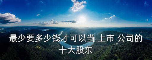 最少要多少錢才可以當(dāng) 上市 公司的十大股東