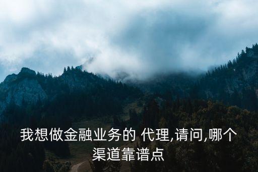 我想做金融業(yè)務(wù)的 代理,請問,哪個渠道靠譜點