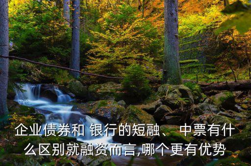 企業(yè)債券和 銀行的短融、 中票有什么區(qū)別就融資而言,哪個更有優(yōu)勢