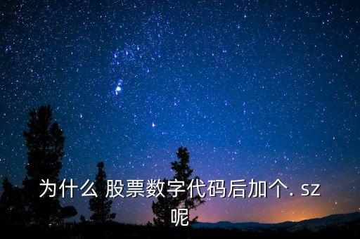 為什么 股票數(shù)字代碼后加個. sz呢