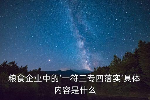 糧食企業(yè)中的‘一符三專四落實(shí)’具體內(nèi)容是什么