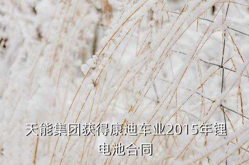  天能集團(tuán)獲得康迪車(chē)業(yè)2015年鋰電池合同