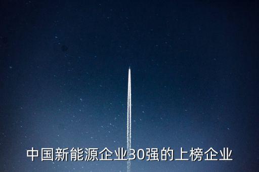 中國新能源企業(yè)30強的上榜企業(yè)