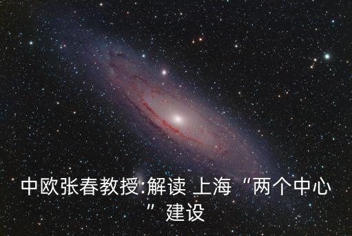 中歐張春教授:解讀 上?！皟蓚€中心”建設(shè)