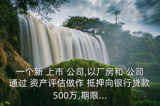 一個新 上市 公司,以廠房和 公司通過 資產(chǎn)評估做作 抵押向銀行貸款500萬,期限...
