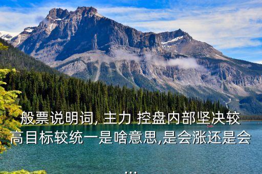般票說(shuō)明詞, 主力 控盤內(nèi)部堅(jiān)決較高目標(biāo)較統(tǒng)一是啥意思,是會(huì)漲還是會(huì)...