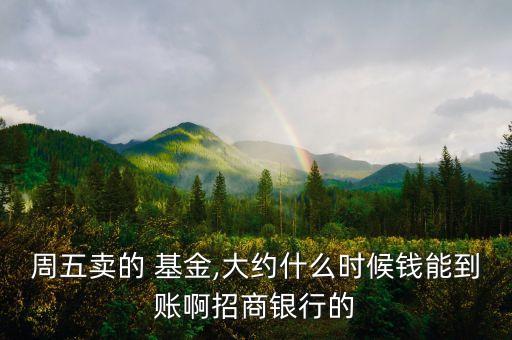周五賣(mài)的 基金,大約什么時(shí)候錢(qián)能到賬啊招商銀行的