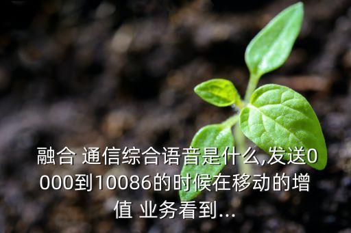  融合 通信綜合語音是什么,發(fā)送0000到10086的時候在移動的增值 業(yè)務(wù)看到...