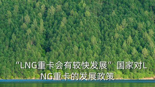 “LNG重卡會(huì)有較快發(fā)展”國(guó)家對(duì)LNG重卡的發(fā)展政策