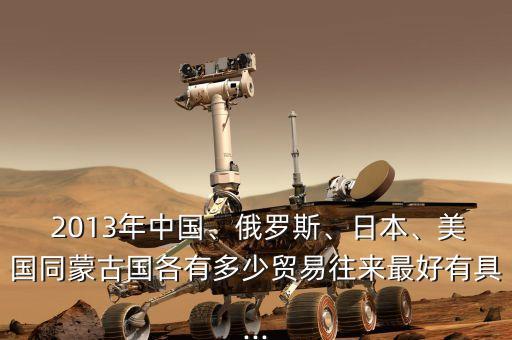 2013年中國、俄羅斯、日本、美國同蒙古國各有多少貿(mào)易往來最好有具...