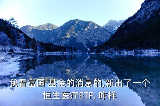 我看富國(guó) 基金的消息的,新出了一個(gè)恒生醫(yī)療ETF, 咋樣