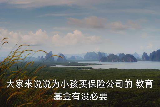 大家來(lái)說(shuō)說(shuō)為小孩買保險(xiǎn)公司的 教育 基金有沒必要