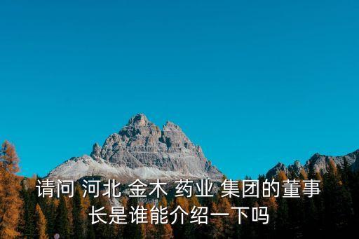 請問 河北 金木 藥業(yè) 集團(tuán)的董事長是誰能介紹一下嗎