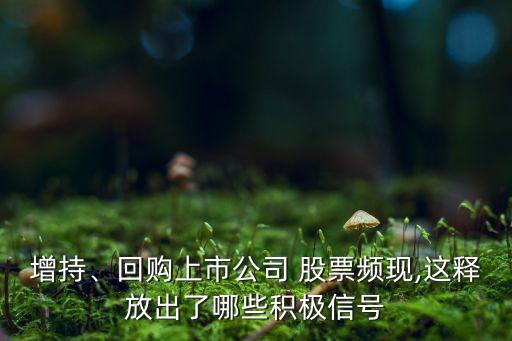增持、回購上市公司 股票頻現(xiàn),這釋放出了哪些積極信號(hào)