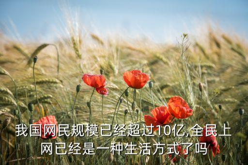 我國(guó)網(wǎng)民規(guī)模已經(jīng)超過(guò)10億,全民上網(wǎng)已經(jīng)是一種生活方式了嗎