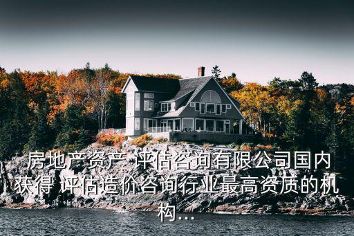  房地產(chǎn)資產(chǎn) 評估咨詢有限公司國內(nèi)獲得 評估造價咨詢行業(yè)最高資質(zhì)的機構(gòu)...