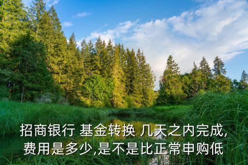 招商銀行 基金轉(zhuǎn)換 幾天之內(nèi)完成,費用是多少,是不是比正常申購低