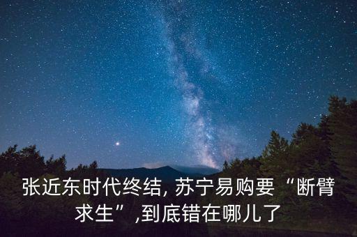 張近東時(shí)代終結(jié), 蘇寧易購要“斷臂求生”,到底錯(cuò)在哪兒了