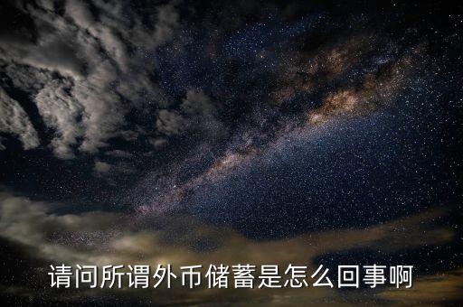 請(qǐng)問(wèn)所謂外幣儲(chǔ)蓄是怎么回事啊