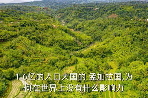 1.6億的人口大國的 孟加拉國,為何在世界上沒有什么影響力