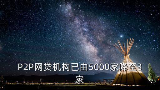 P2P網(wǎng)貸機(jī)構(gòu)已由5000家降至3家