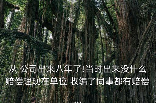 從 公司出來八年了!當(dāng)時(shí)出來沒什么賠償理現(xiàn)在單位 收編了同事都有賠償...
