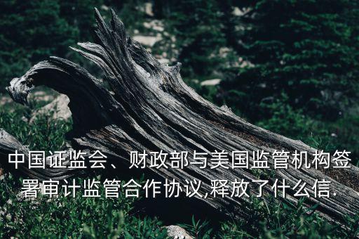 中國(guó)證監(jiān)會(huì)、財(cái)政部與美國(guó)監(jiān)管機(jī)構(gòu)簽署審計(jì)監(jiān)管合作協(xié)議,釋放了什么信...