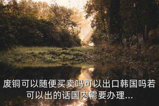 廢銅可以隨便買(mǎi)賣(mài)嗎可以出口韓國(guó)嗎若可以出的話國(guó)內(nèi)需要辦理...