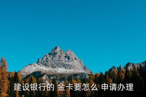 建設(shè)銀行金卡申請(qǐng)條件