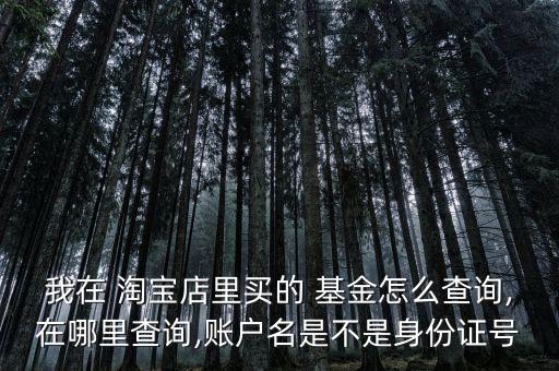 我在 淘寶店里買的 基金怎么查詢,在哪里查詢,賬戶名是不是身份證號(hào)