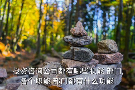  投資咨詢(xún)公司都有哪些職能 部門(mén),各個(gè)職能 部門(mén)都有什么功能