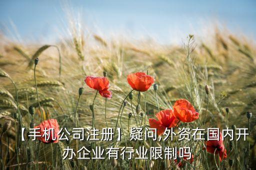 【手機(jī)公司注冊】疑問,外資在國內(nèi)開辦企業(yè)有行業(yè)限制嗎