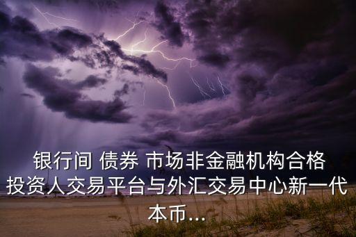  銀行間 債券 市場非金融機(jī)構(gòu)合格投資人交易平臺與外匯交易中心新一代本幣...