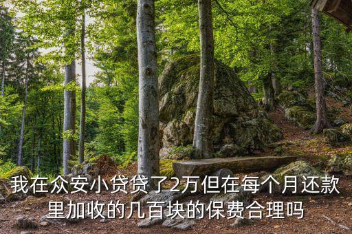 我在眾安小貸貸了2萬但在每個月還款里加收的幾百塊的保費(fèi)合理嗎