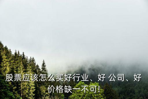 股票應該怎么買好行業(yè)、好 公司、好價格缺一不可!