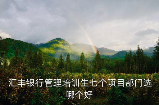  匯豐銀行管理培訓生七個項目部門選哪個好