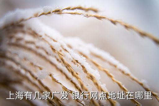 上海有幾家廣發(fā) 銀行網(wǎng)點(diǎn)地址在哪里