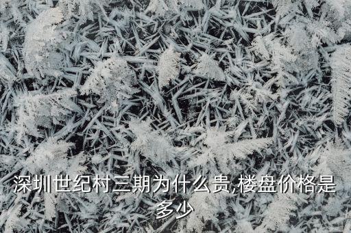 深圳世紀(jì)村三期為什么貴,樓盤價(jià)格是多少
