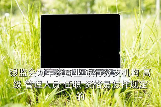 銀監(jiān)會(huì)對中資商業(yè) 銀行分支機(jī)構(gòu) 高級 管理人員 任職 資格是怎樣規(guī)定的