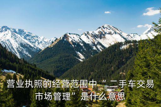 營(yíng)業(yè)執(zhí)照的經(jīng)營(yíng)范圍中“ 二手車(chē)交易市場(chǎng)管理”是什么意思